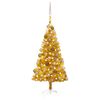 vidaXL Artificial Pre-lit Christmas Tree with Ball Set Gold 150 cm PET