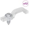 vidaXL LED Strip Clips 23.8 mm 12 pcs Transparent Plastic and Iron