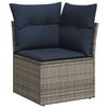 vidaXL 6 Piece Garden Sofa Set with Cushions Grey Poly Rattan