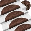 vidaXL Stair Mats 15 pcs 56x17x3 cm Brown Half Round