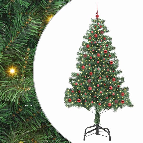 vidaXL Christmas Tree with 300 LEDs with Stand Green 210 cm PVC