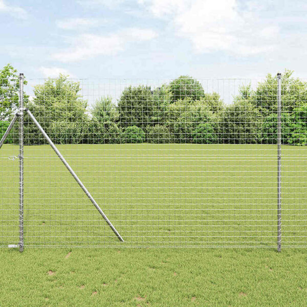 vidaXL Fence Post Other 52 pcs Grey 3.2 x 3.2 x 200 cm Steel