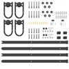vidaXL Sliding Door Hardware Kit 366 cm Steel Black