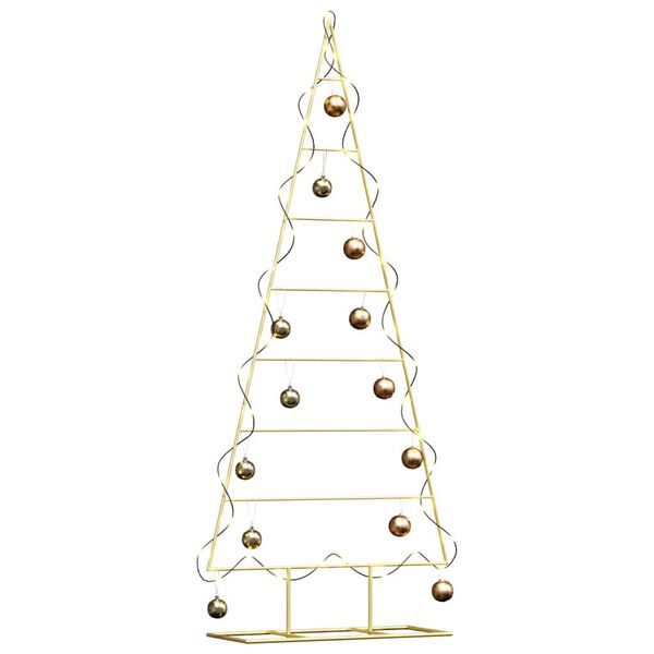 vidaXL Metal Christmas Tree with Stand Gold 150 cm Powder-coated steel