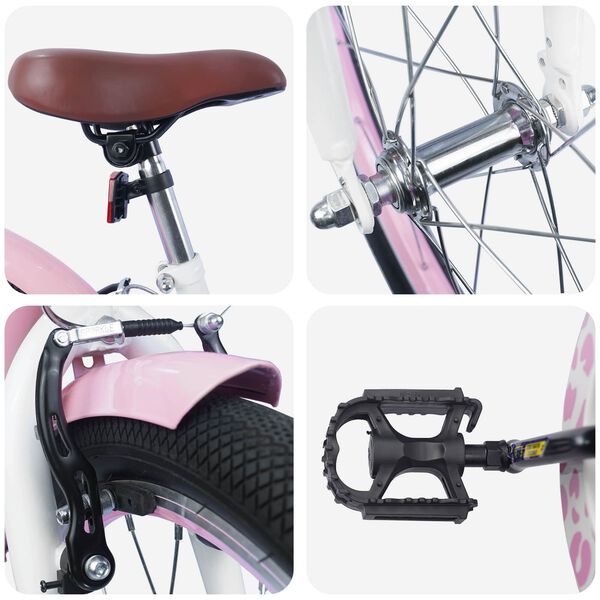 vidaXL Kids Bike 18'' for 5-7 Years Old Light Pink