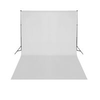 vidaXL Telescopic Background Support System + White Backdrop 3 x 5 m