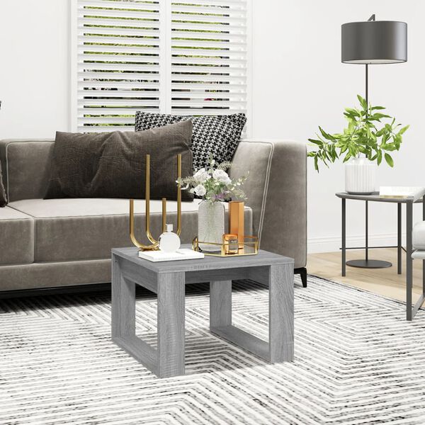 vidaXL Side Table Grey Sonoma 50x50x35 cm Engineered Wood