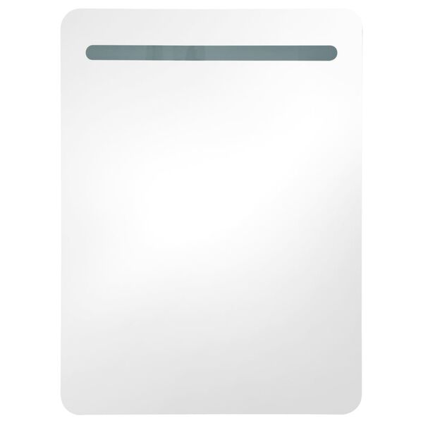 vidaXL LED Bathroom Mirror Cabinet Shining White 60x11x80 cm