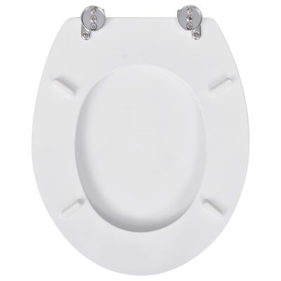 vidaXL Toilet Seats with Lids 2 pcs MDF White