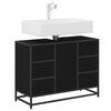 vidaXL Bathroom Cabinet Black Oak 80 x 33 x 60 cm Engineered Wood