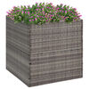 vidaXL Garden Planter Grey 80x80x80 cm Poly Rattan