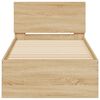vidaXL Bed Frame without Mattress with LED Lights Sonoma Oak 75x190 cm Small Single