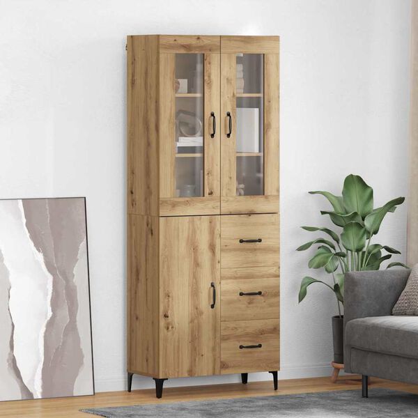 vidaXL Highboard Artisan Oak 69.5 x 34 x 180 cm Engineered Wood