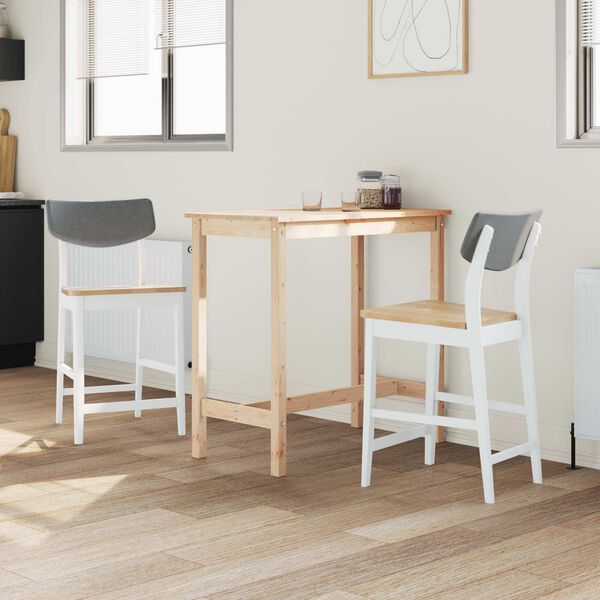 vidaXL Dining Chairs 2 pcs White 48 x 49 x 95 cm Solid Rubber Wood