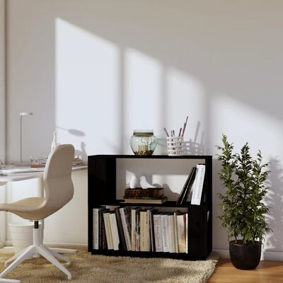 vidaXL Book Cabinet/Room Divider Black 80x25x70 cm Solid Wood Pine