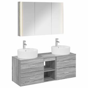 vidaXL Bathroom Furniture Set 4 pcs Grey Sonoma