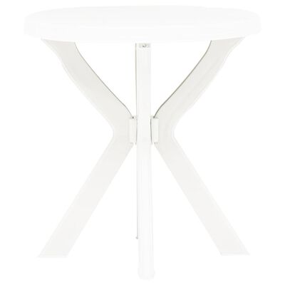 vidaXL Bistro Table White Ø70 cm Plastic