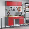 vidaXL Work Bench with Drawer 8 pcs Red 150 x 55 x 200 cm Steel