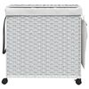 vidaXL Laundry Basket with Wheels White 60x35x60.5 cm Rattan