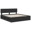 vidaXL Bed Frame with Headboard Black 200 x 200 cm Solid Pine Wood