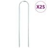 vidaXL Ground Pegs U Shape 25 pcs 20x3.5 cm Galvanised steel