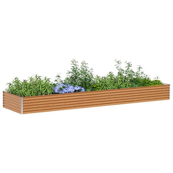 vidaXL Garden Raised Bed 390 x 100 x 36 cm Galvanised Steel