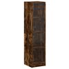 vidaXL Highboard with Glass Doors Smoked Oak 35x37x142 cm