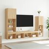 vidaXL 4 Piece TV Wall Units with LED Sonoma Oak Engineered Wood