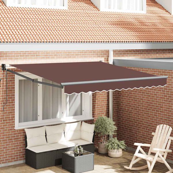 vidaXL Automatic Retractable Awning Brown 300x250 cm