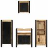 vidaXL Bathroom Furniture Set 4 pcs Brown and Black Solid Mango Wood