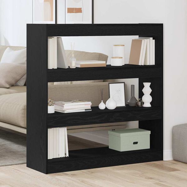 vidaXL Book Cabinet Black Oak 100 x 30 x 103 cm Engineered Wood