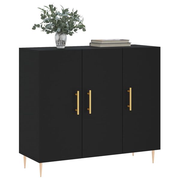 vidaXL Sideboard Black 90x34x80 cm Engineered Wood