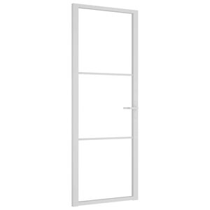 vidaXL Interior Door 76x201.5 cm White ESG Glass and Aluminium