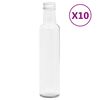 vidaXL Small Glass Bottles 260 ml with Screw Cap 10 pcs