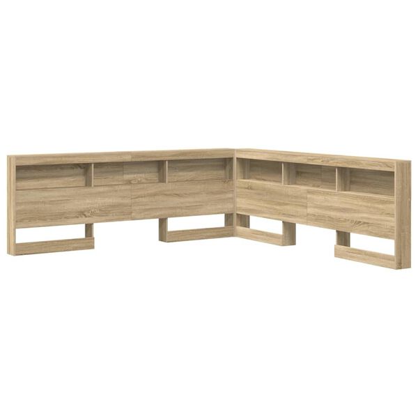 vidaXL Storage Headboard with Shelf Sonoma Oak 200 cm Engineered Wood