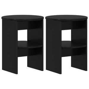 vidaXL Side Cabinet 2 pcs Black &Oslash;40 x 50 cm Engineered Wood