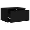 vidaXL Wall-mounted Bedside Cabinets with LED Lights 2 pcs Black