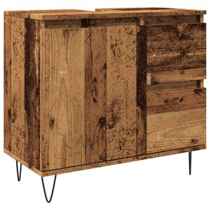 vidaXL Sink Cabinet Old Wood 65x33x60 cm Engineered Wood