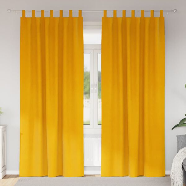vidaXL Blackout Curtains 2 pcs Mustard Yellow 140 x 260 cm Velvet