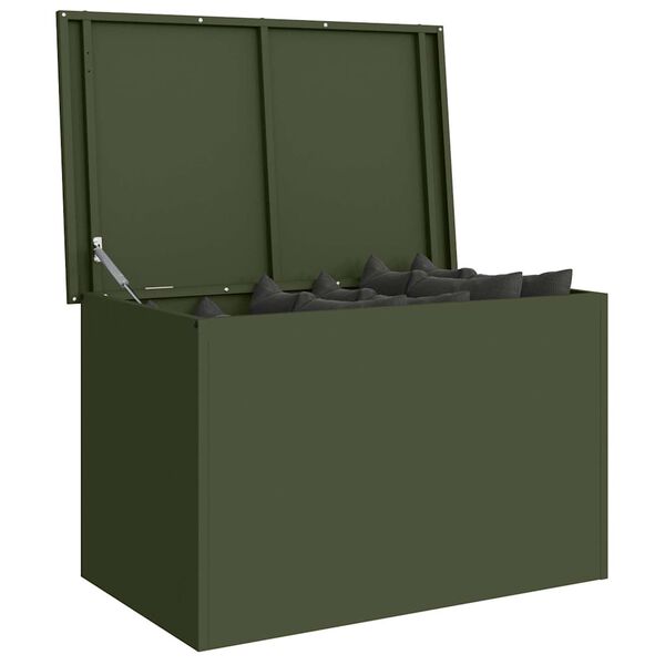 vidaXL Outdoor Storage Box Olive Green 80 x 50.5 x 50 cm Steel
