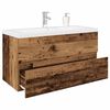 vidaXL Sink Cabinet with Built-in Basin and Faucet Old Wood