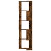 vidaXL Corner Bookcase 5-Tier Smoked Oak 50x50x179 cm Engineered Wood