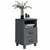 vidaXL Bedside Cabinets HAMAR 2 pcs Dark Grey 40x35x62 cm Solid Wood