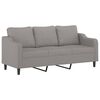 vidaXL 3-Seater Sofa with Pillows&Cushions Light Grey 180 cm Fabric