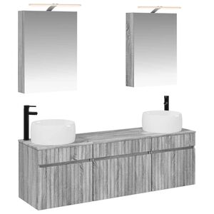 vidaXL Bathroom Cabinet Set 5 pcs Grey Sonoma 50 x 14.5 x 70 cm