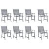 vidaXL 9 Piece Garden Dining Set Grey Solid Acacia Wood