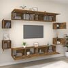 vidaXL 8 Piece TV Cabinet Set Smoked Oak Engineered Wood