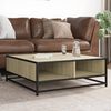 vidaXL Coffee Table Sonoma Oak 80x80x30 cm Engineered Wood and Metal