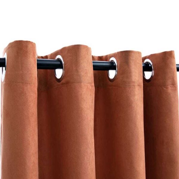 vidaXL Blackout Curtains with Metal Rings 2 pcs Rust 140x245 cm
