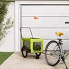 vidaXL Pet Bike Trailer Green and Black Oxford Fabric and Iron